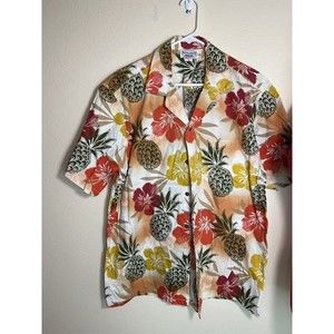 Vtg Pacific Legend Apparel Mens Hawaiian Shirt Size XL Pineapple Floral Tropical
